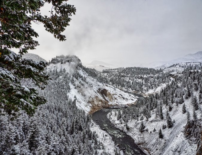 Yellowstone, Calcite Springs in the Winter - Before