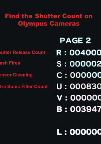 Find the Shutter Count on Olympus Cameras